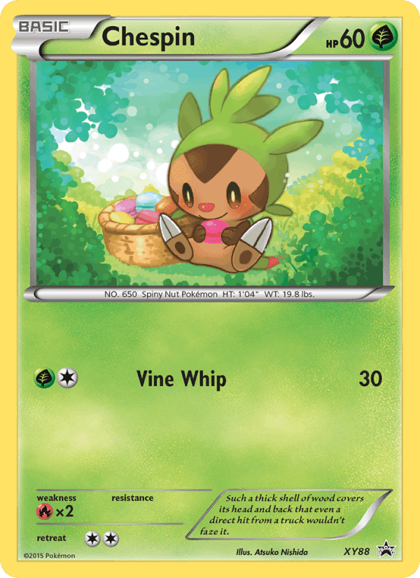 Chespin, card XY88 from XY Black Star Promos