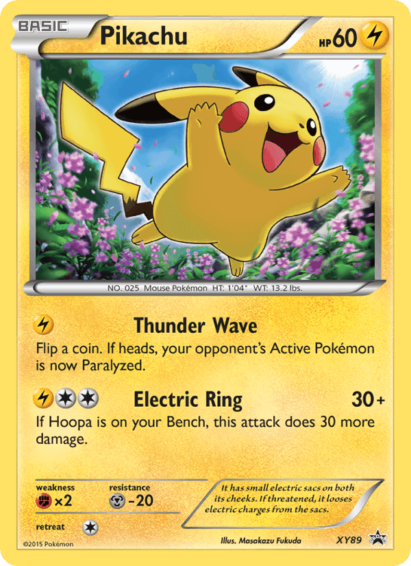 Pikachu, card XY89 from XY Black Star Promos