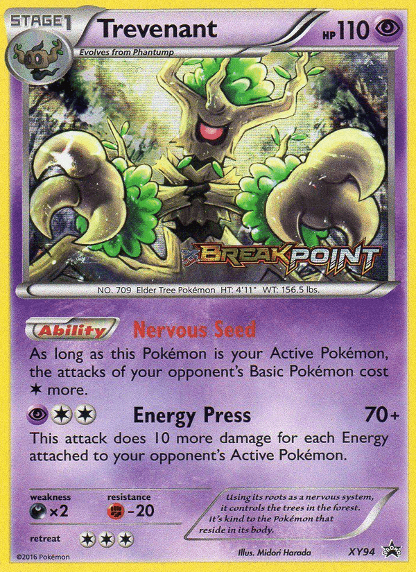 Trevenant, card XY94 from XY Black Star Promos