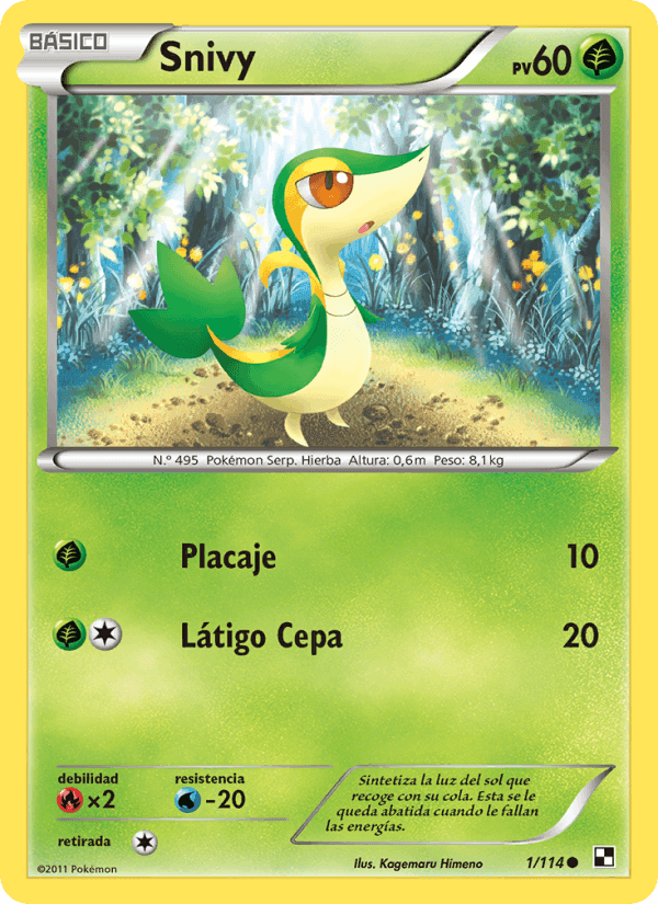 Snivy, carta 1 de Negro y Blanco