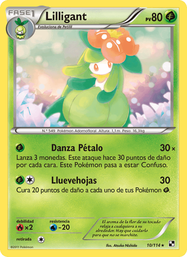 Lilligant, card 10 from Negro y Blanco
