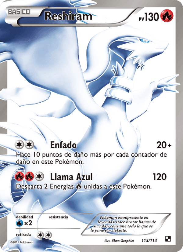 Reshiram, carta 113 di Negro y Blanco