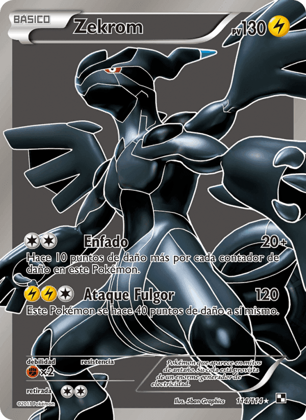 Zekrom, card 114 from Negro y Blanco