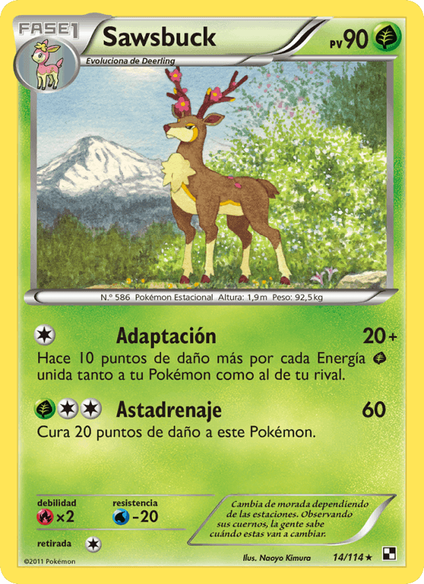 Sawsbuck, carta 14 de Negro y Blanco