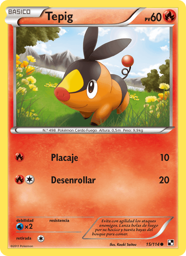 Tepig, carta 15 di Negro y Blanco