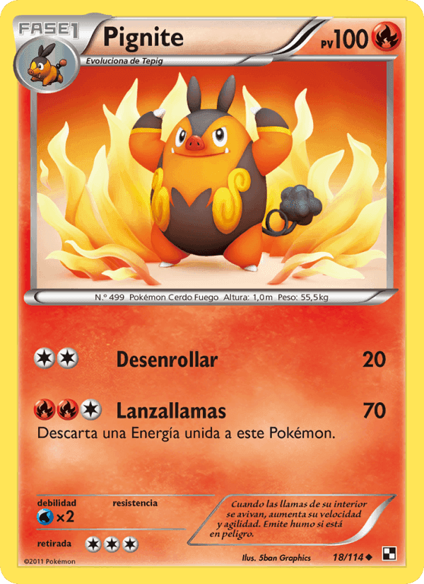 Pignite, card 18 from Negro y Blanco