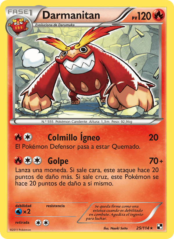 Darmanitan, carta 25 de Negro y Blanco