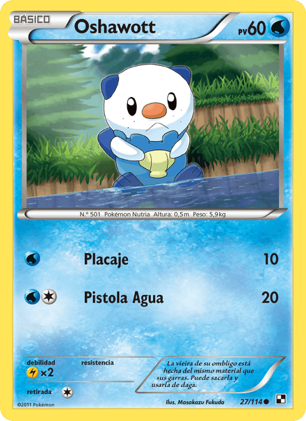 Oshawott, carta 27 de Negro y Blanco