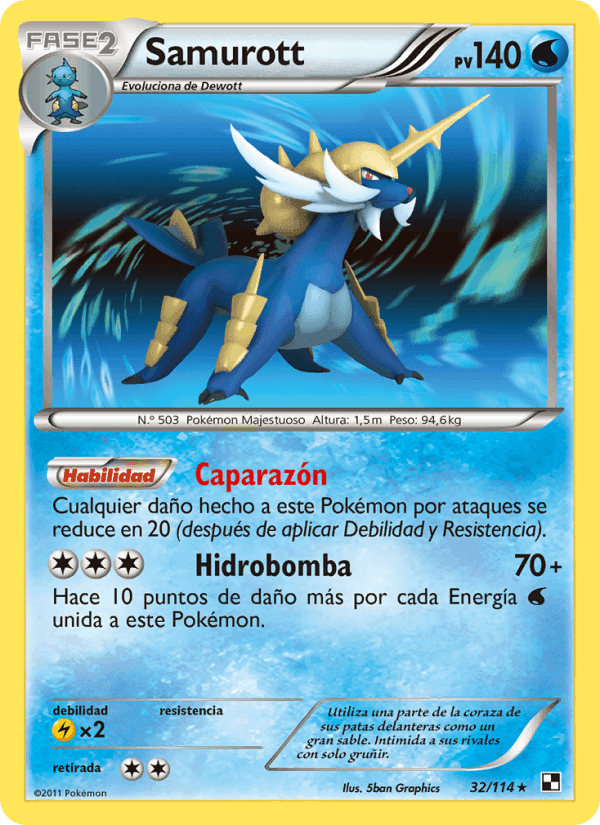 Samurott, carta 32 de Negro y Blanco