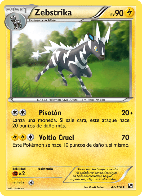 Zebstrika, carte 42 de Negro y Blanco