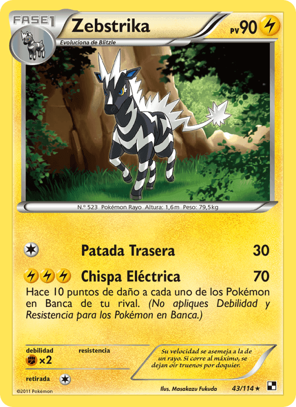 Zebstrika, carta 43 de Negro y Blanco