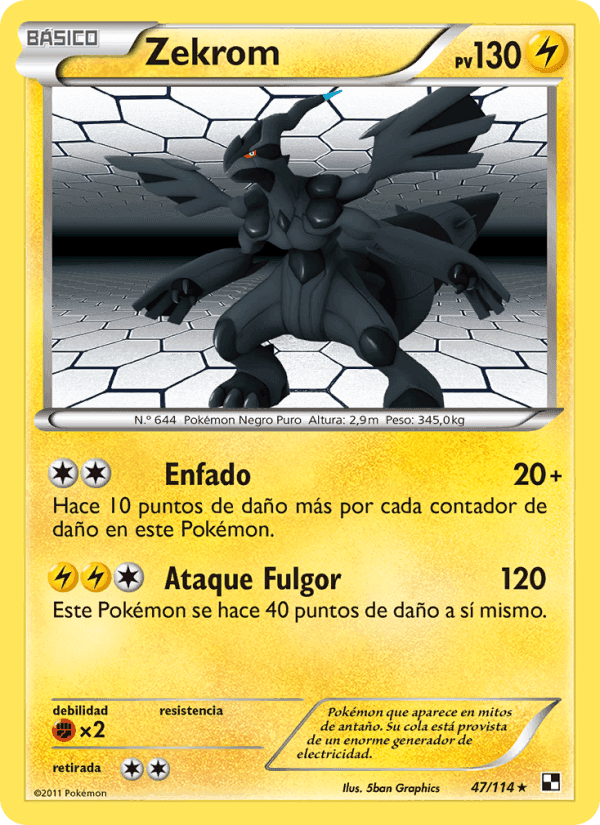Zekrom, carta 47 de Negro y Blanco