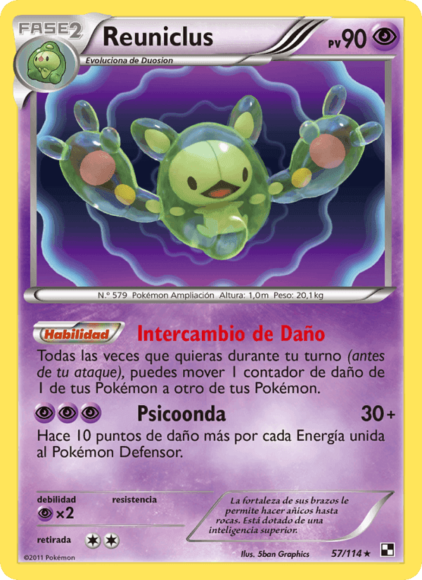 Reuniclus, carta 57 de Negro y Blanco