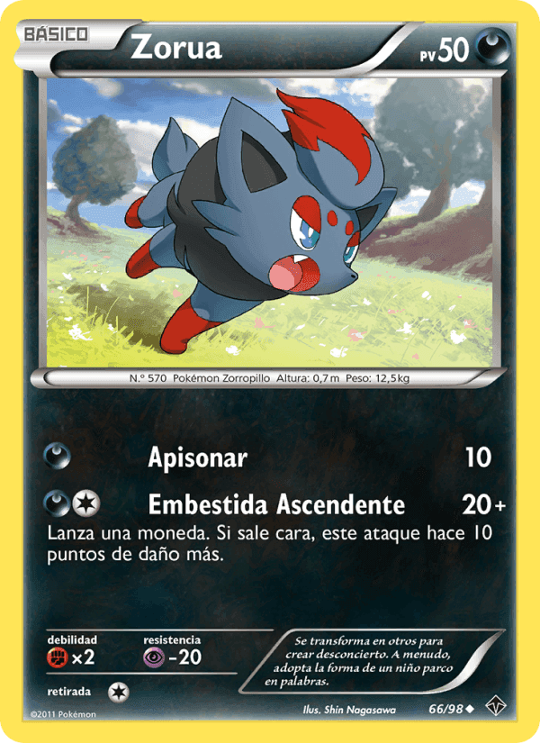 Zorua, carta 66 di Fuerzas Emergentes