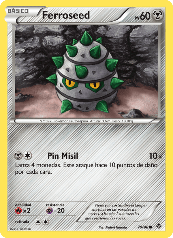 Ferroseed, card 70 from Fuerzas Emergentes