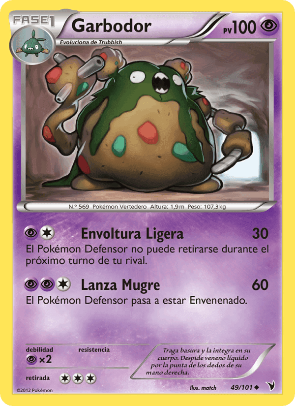 Garbodor, carta 49 de Nobles Victorias