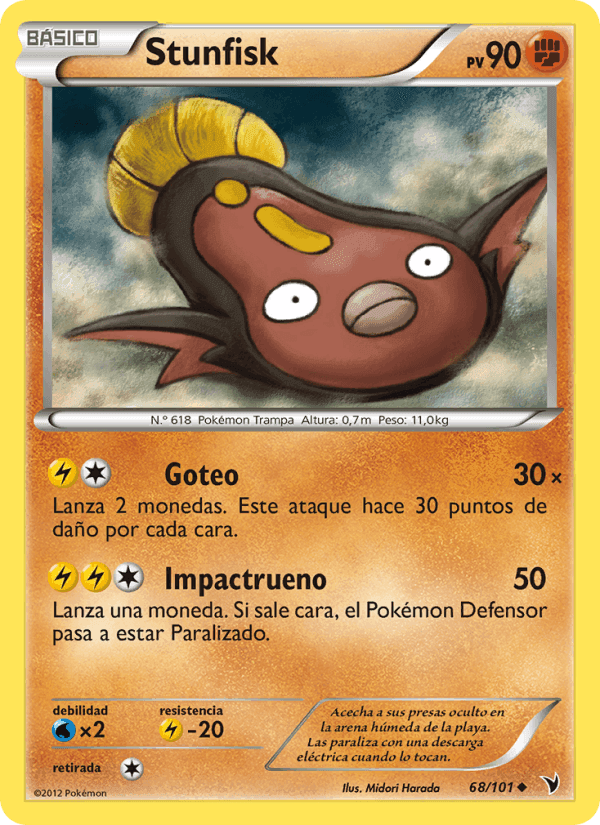 Stunfisk, card 68 from Nobles Victorias