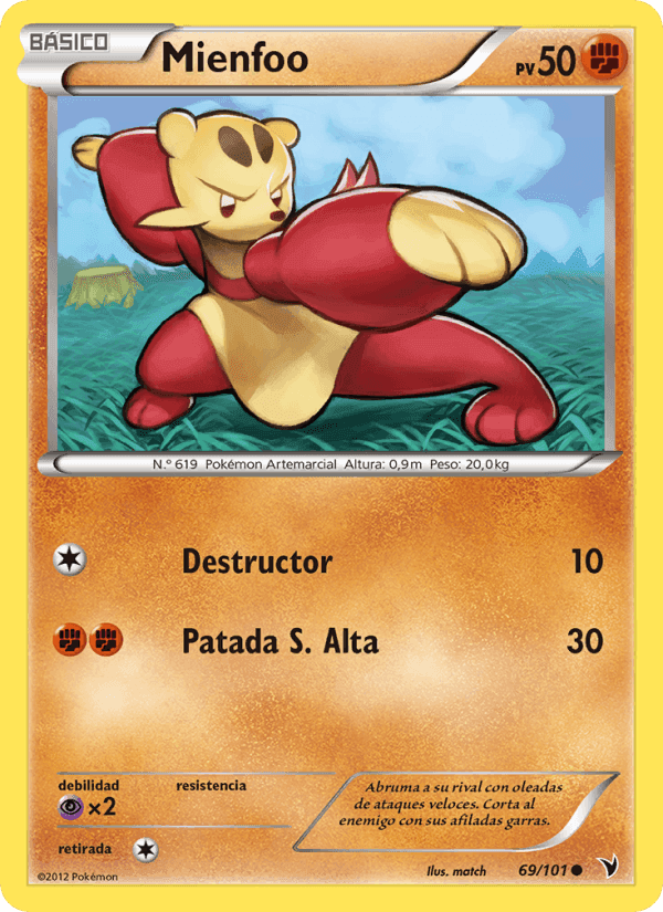 Mienfoo, card 69 from Nobles Victorias