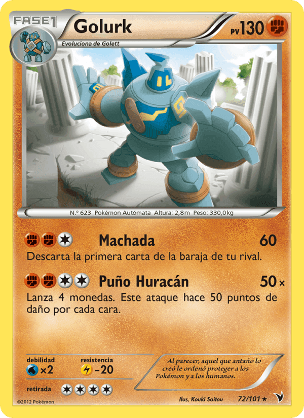 Golurk, carta 72 de Nobles Victorias