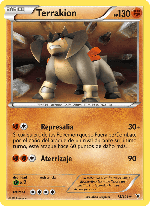 Terrakion, card 73 from Nobles Victorias