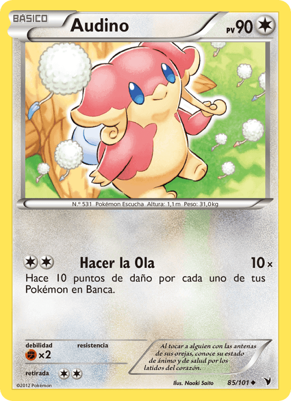 Audino, carta 85 de Nobles Victorias