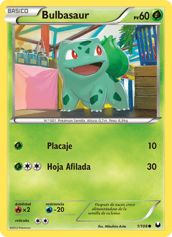 Bulbasaur, carta 1 de Oscuros Exploradores
