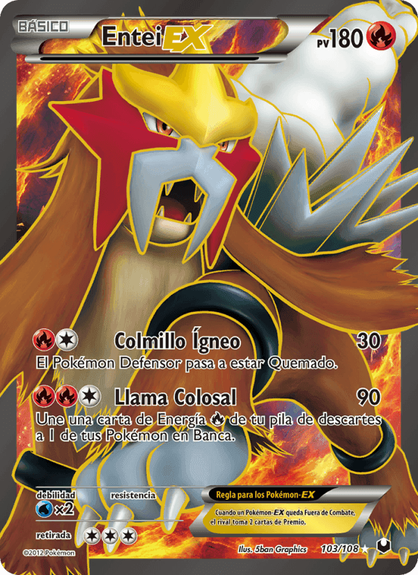 Entei-EX, card 103 from Oscuros Exploradores