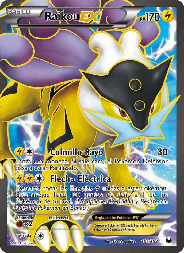 Raikou-EX, carta 105 de Oscuros Exploradores