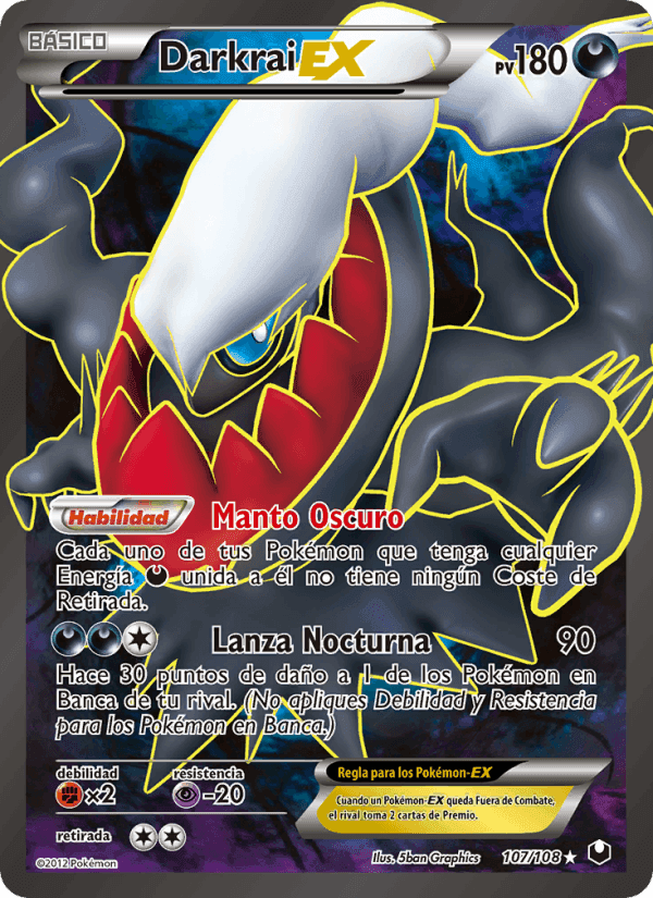 Darkrai-EX, carta 107 di Oscuros Exploradores