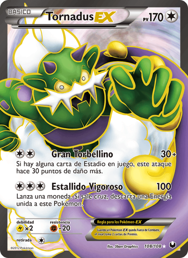 Tornadus-EX, card 108 from Oscuros Exploradores