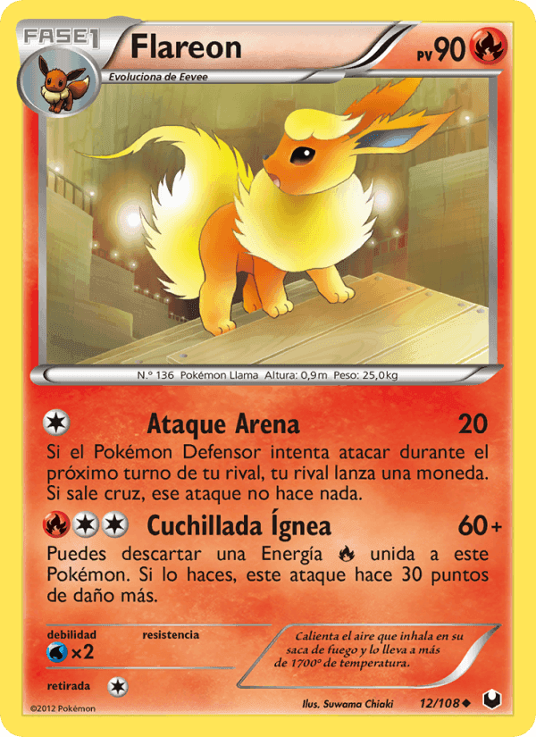Flareon, carte 12 de Oscuros Exploradores