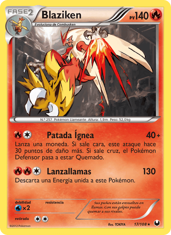 Blaziken, carte 17 de Oscuros Exploradores