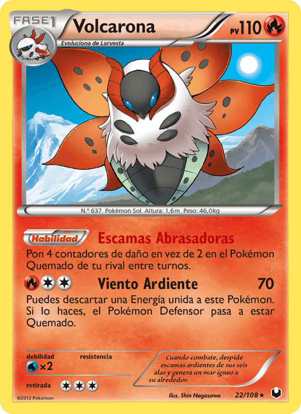 Volcarona, carte 22 de Oscuros Exploradores