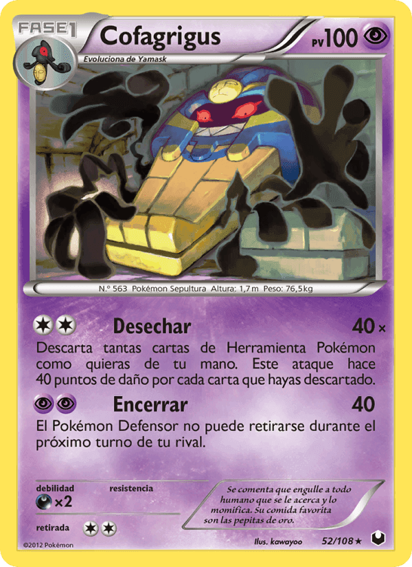 Cofagrigus, carta 52 de Oscuros Exploradores