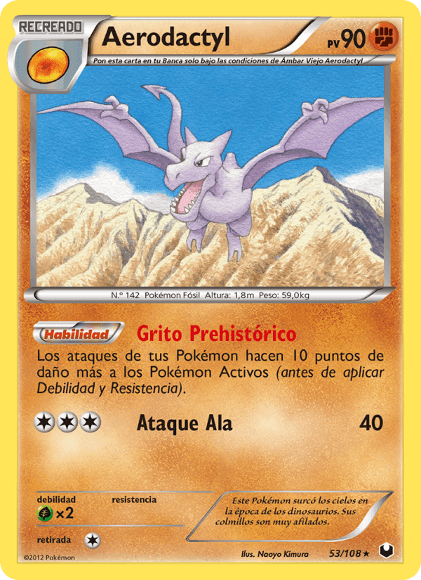 Aerodactyl, card 53 from Oscuros Exploradores