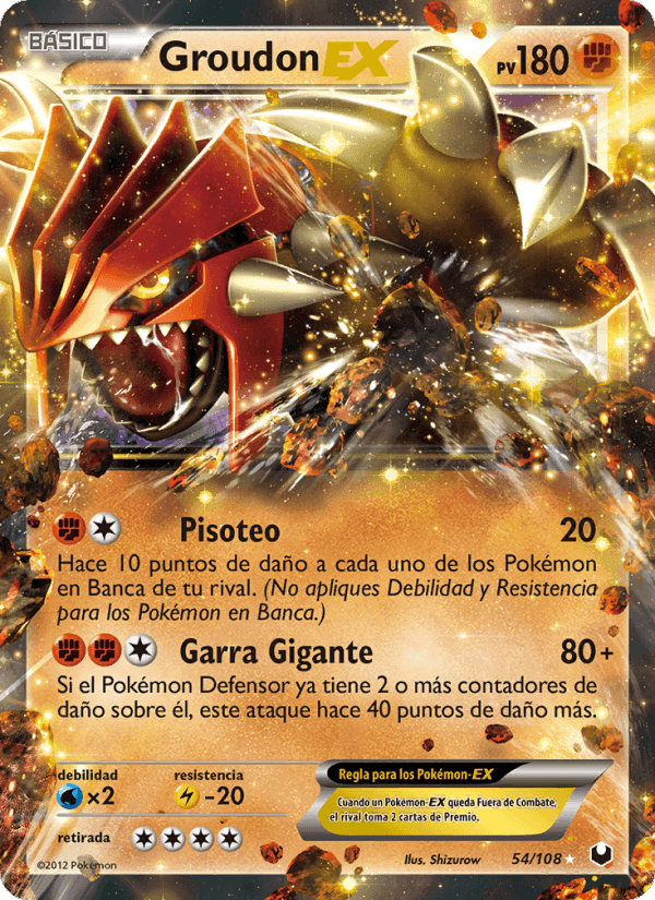Groudon-EX, carte 54 de Oscuros Exploradores