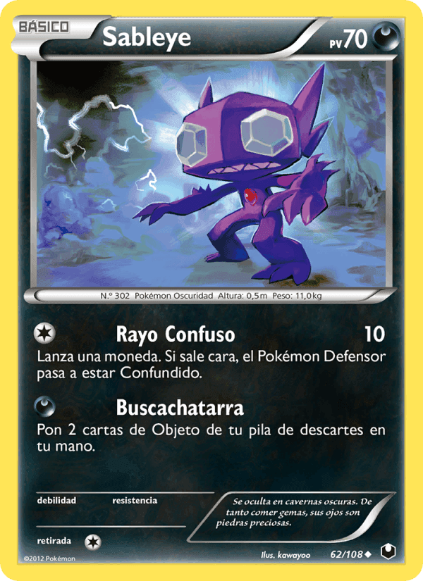 Sableye, card 62 from Oscuros Exploradores