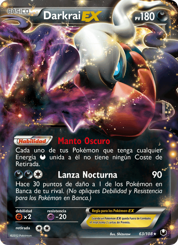 Darkrai-EX, carta 63 di Oscuros Exploradores