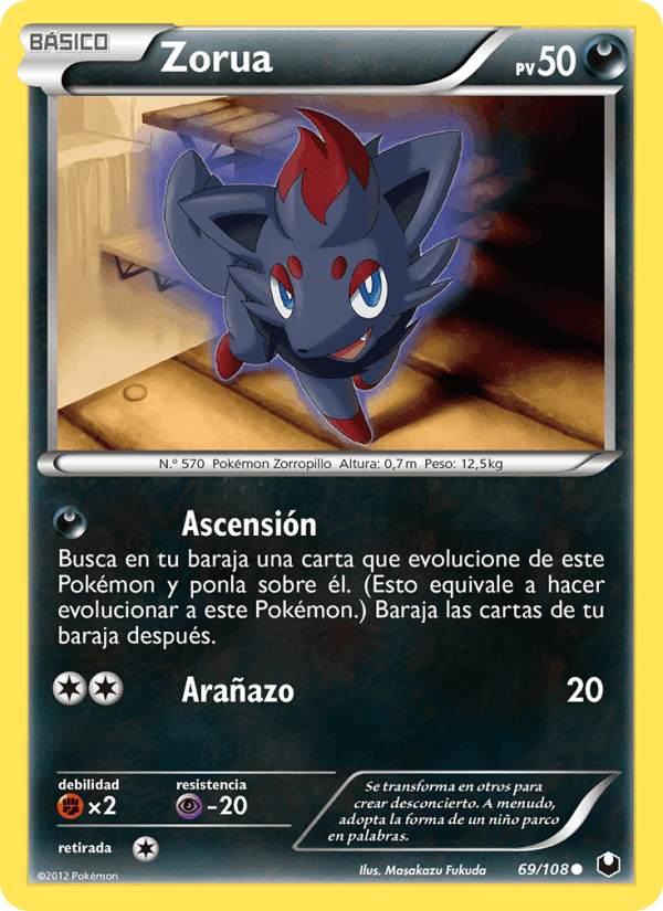 Zorua, carta 69 di Oscuros Exploradores