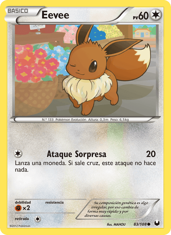 Eevee, carta 83 de Oscuros Exploradores