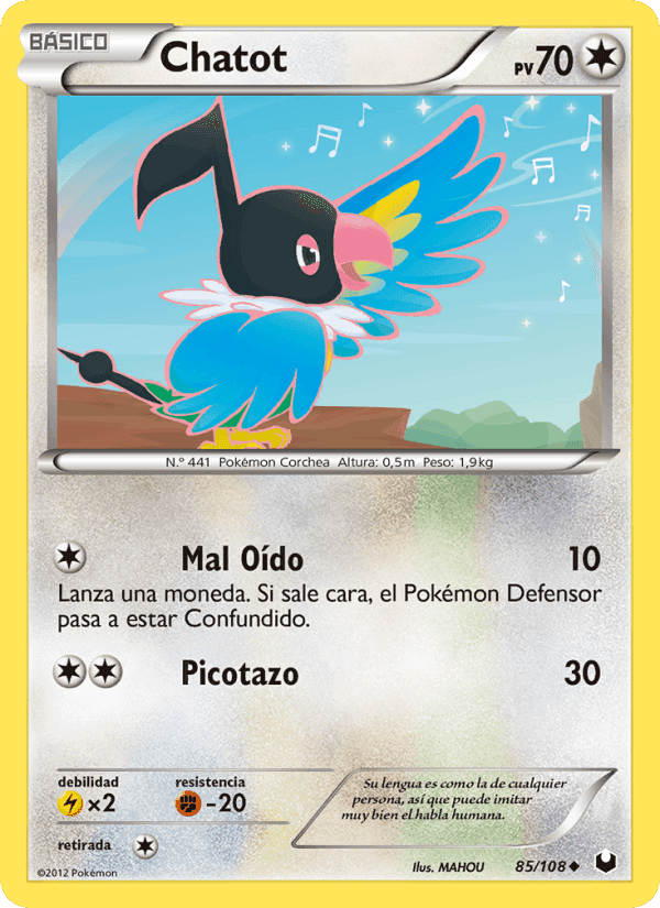 Chatot, carta 85 de Oscuros Exploradores