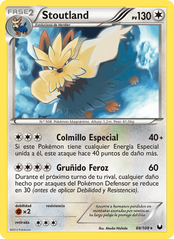 Stoutland, card 88 from Oscuros Exploradores