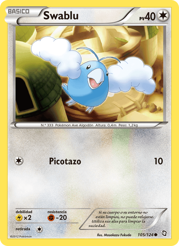 Swablu, card 105 from Dragones Majestuosos