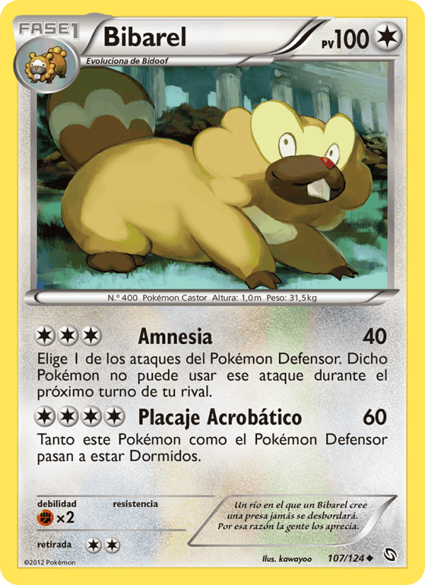 Bibarel, carta 107 de Dragones Majestuosos