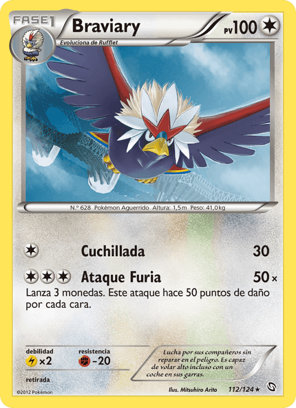Braviary, carta 112 de Dragones Majestuosos