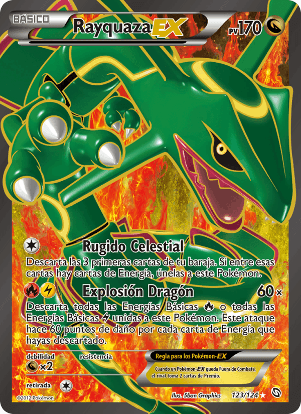 Rayquaza-EX, card 123 from Dragones Majestuosos