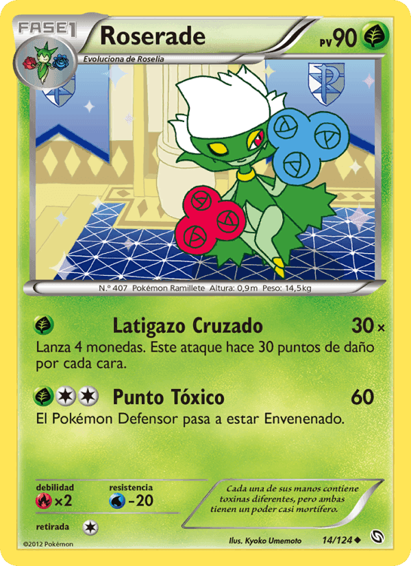 Roserade, carte 14 de Dragones Majestuosos