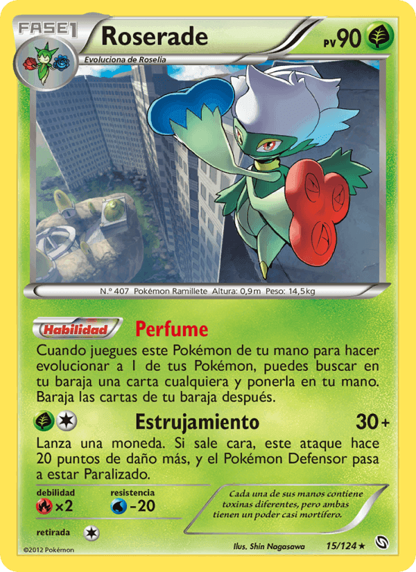 Roserade, carte 15 de Dragones Majestuosos