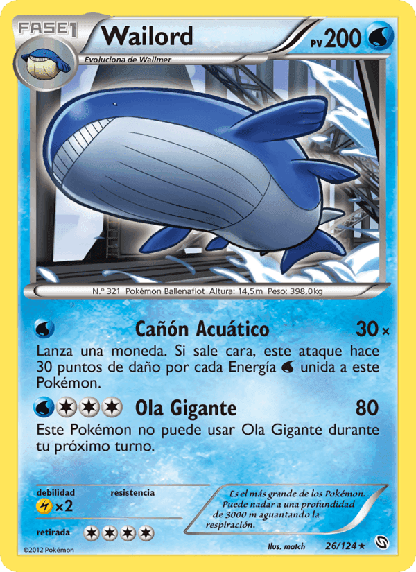 Wailord, carte 26 de Dragones Majestuosos