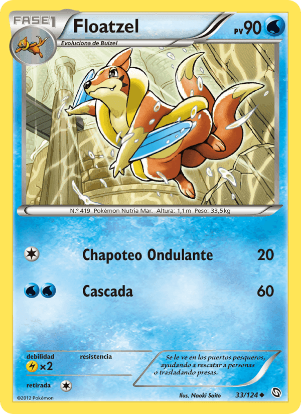 Floatzel, carta 33 de Dragones Majestuosos